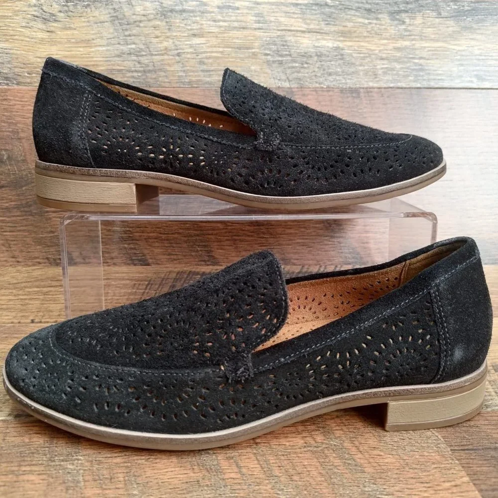 Clarks Women’s Trish Calla Loafer Black Suede Size 8M